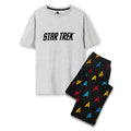 Black-Grey - Front - Star Trek Mens Logo All-Over Print Pyjama Set