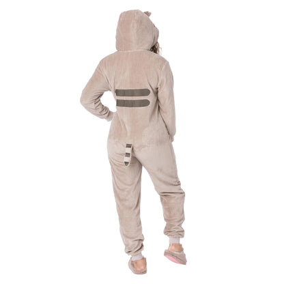 Light Brown - Back - Pusheen Womens-Ladies Novelty Jumpsuit