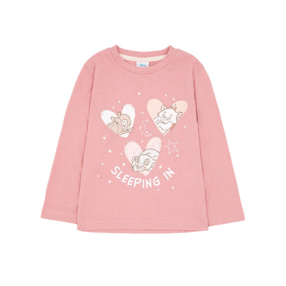 Pink - Back - Disney Girls Sleeping In Long Pyjama Set