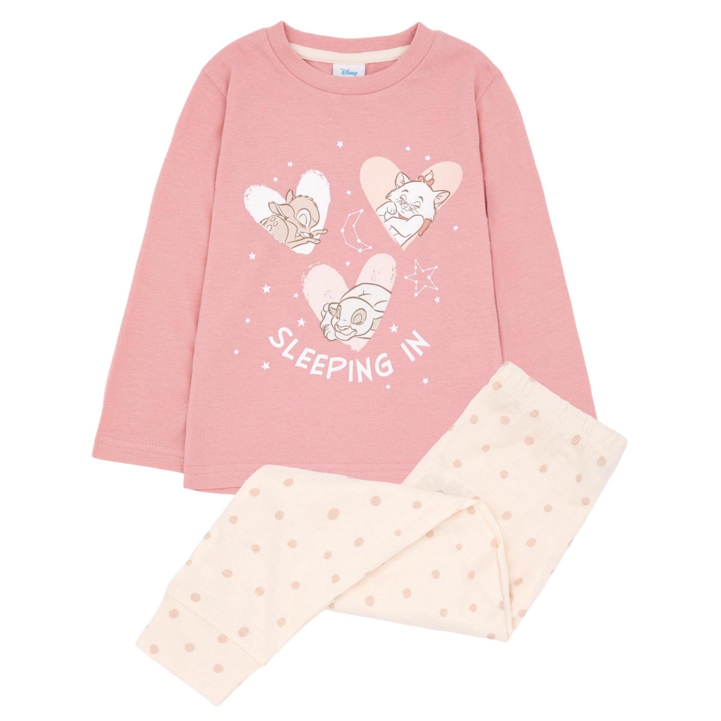 Pink - Front - Disney Girls Sleeping In Long Pyjama Set