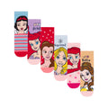Multicoloured - Front - Disney Princess Girls Characters Socks (Pack of 6)