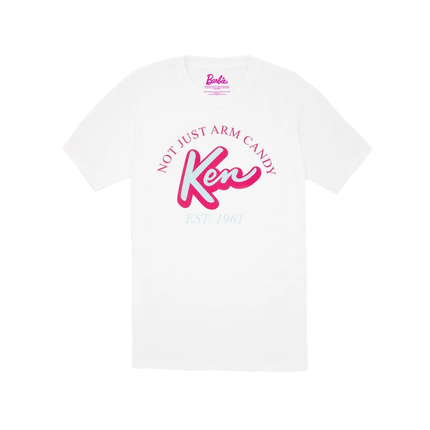 White - Front - Barbie Mens Not Just Arm Candy Classic Ken T-Shirt