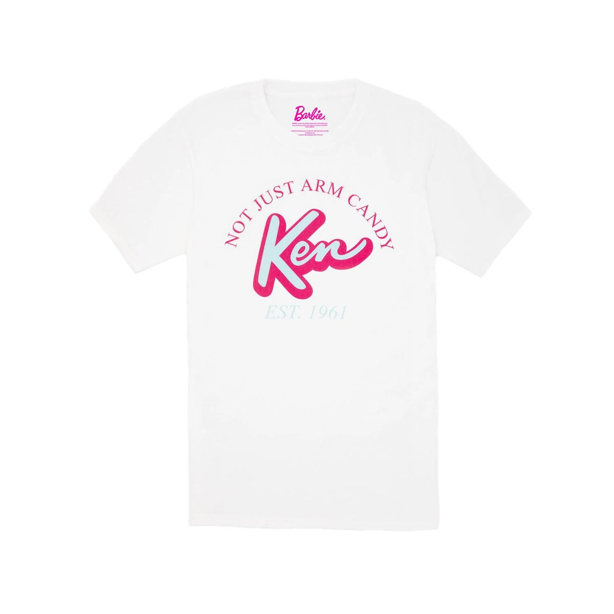 White - Front - Barbie Mens Not Just Arm Candy Classic Ken T-Shirt