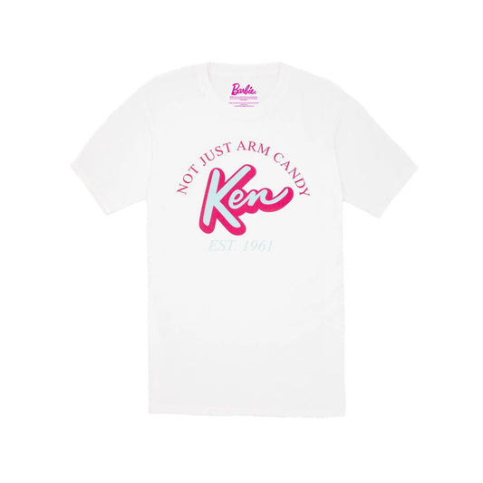 White - Front - Barbie Mens Not Just Arm Candy Classic Ken T-Shirt