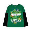 Green - Front - Teenage Mutant Ninja Turtles Boys Text Long-Sleeved T-Shirt