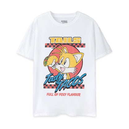 White - Front - Sonic The Hedgehog Unisex Adult Tasty Tacos T-Shirt