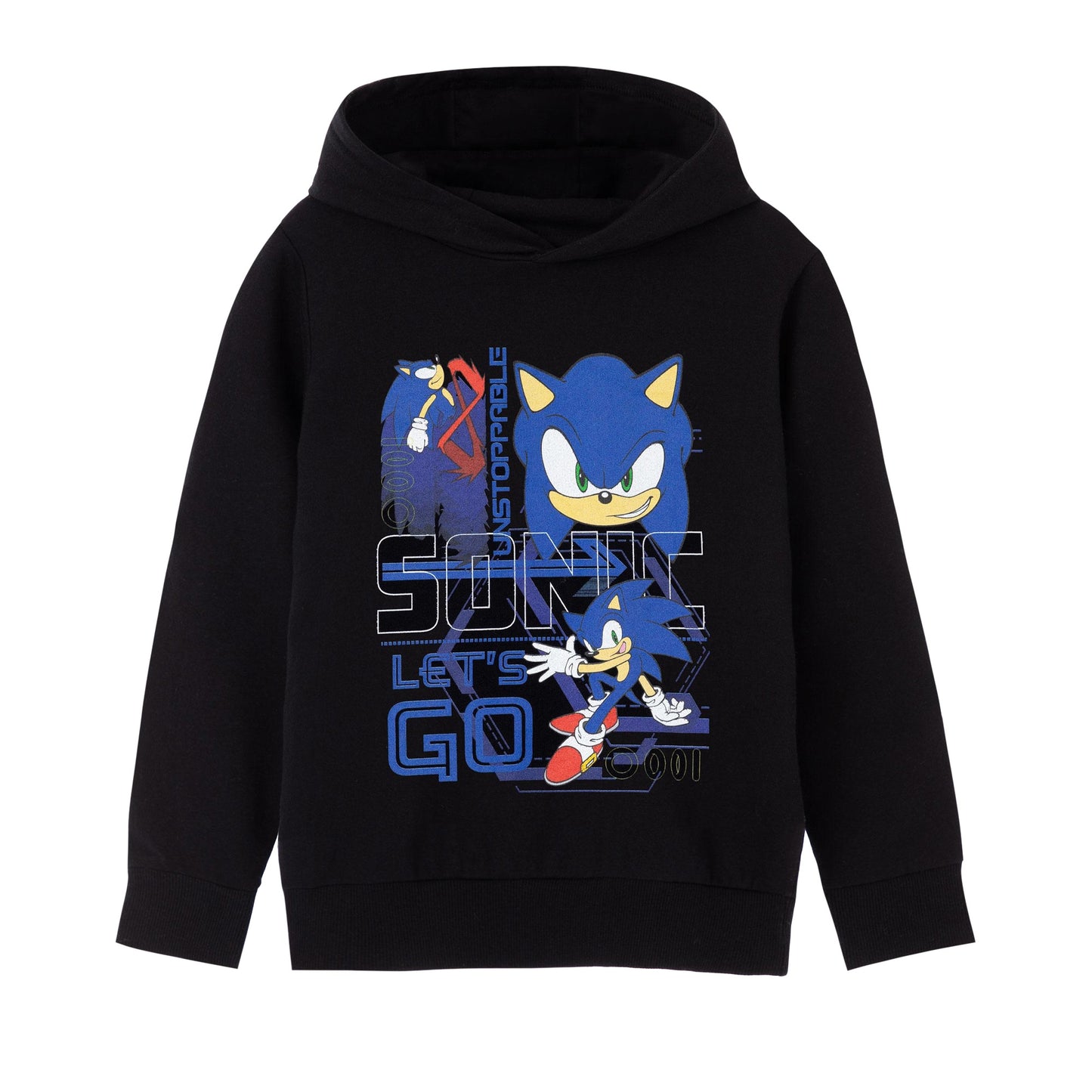 Black - Front - Sonic The Hedgehog Boys Let´s Go Hoodie