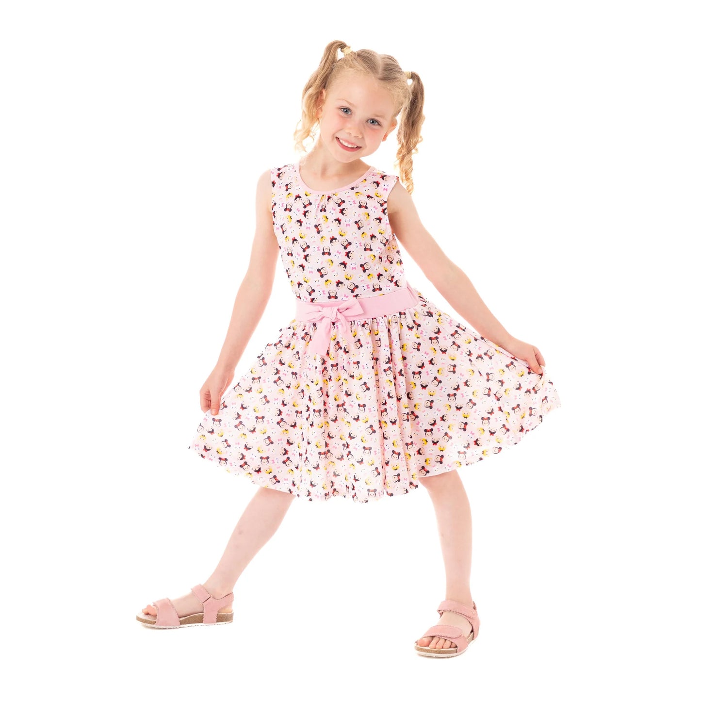 Pink - Side - Tsum Tsum Girls Summer Skater Dress