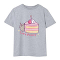 Grey Marl - Front - Pusheen Girls Let´s Pawty T-Shirt