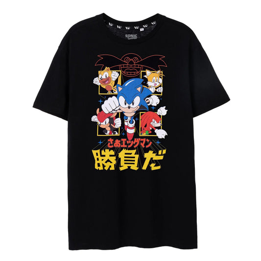 Black - Front - Sonic The Hedgehog Mens Japanese T-Shirt