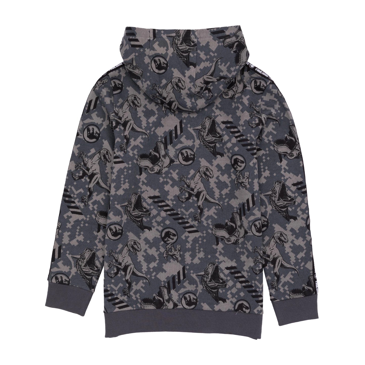 Grey - Back - Jurassic World: Camp Cretaceous Childrens-Kids Logo Hoodie