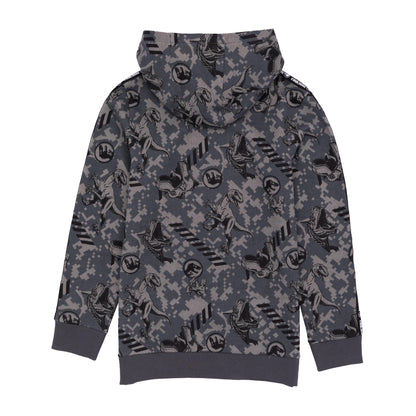 Grey - Back - Jurassic World: Camp Cretaceous Childrens-Kids Logo Hoodie