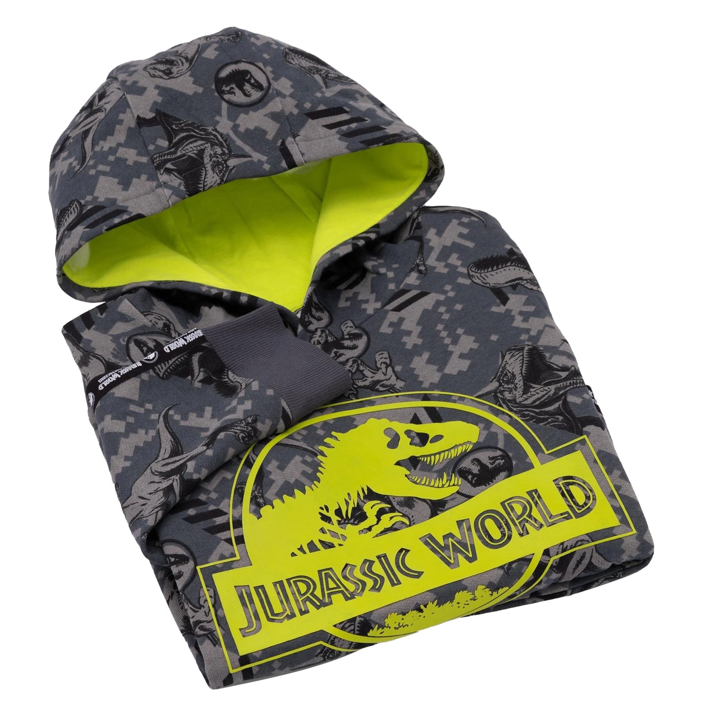 Grey - Side - Jurassic World: Camp Cretaceous Childrens-Kids Logo Hoodie