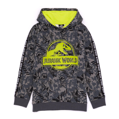 Grey - Front - Jurassic World: Camp Cretaceous Childrens-Kids Logo Hoodie