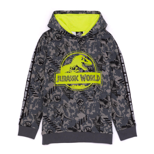 Grey - Front - Jurassic World: Camp Cretaceous Childrens-Kids Logo Hoodie