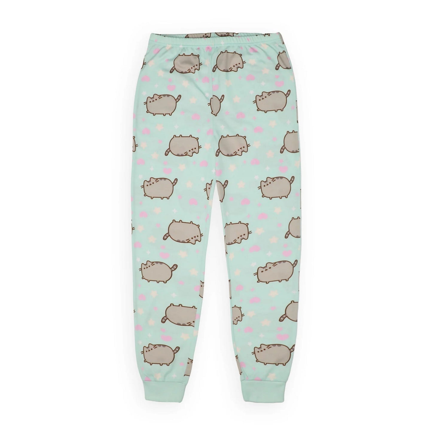 Green - Side - Pusheen Girls Meow Scatter Short-Sleeved Pyjama Set