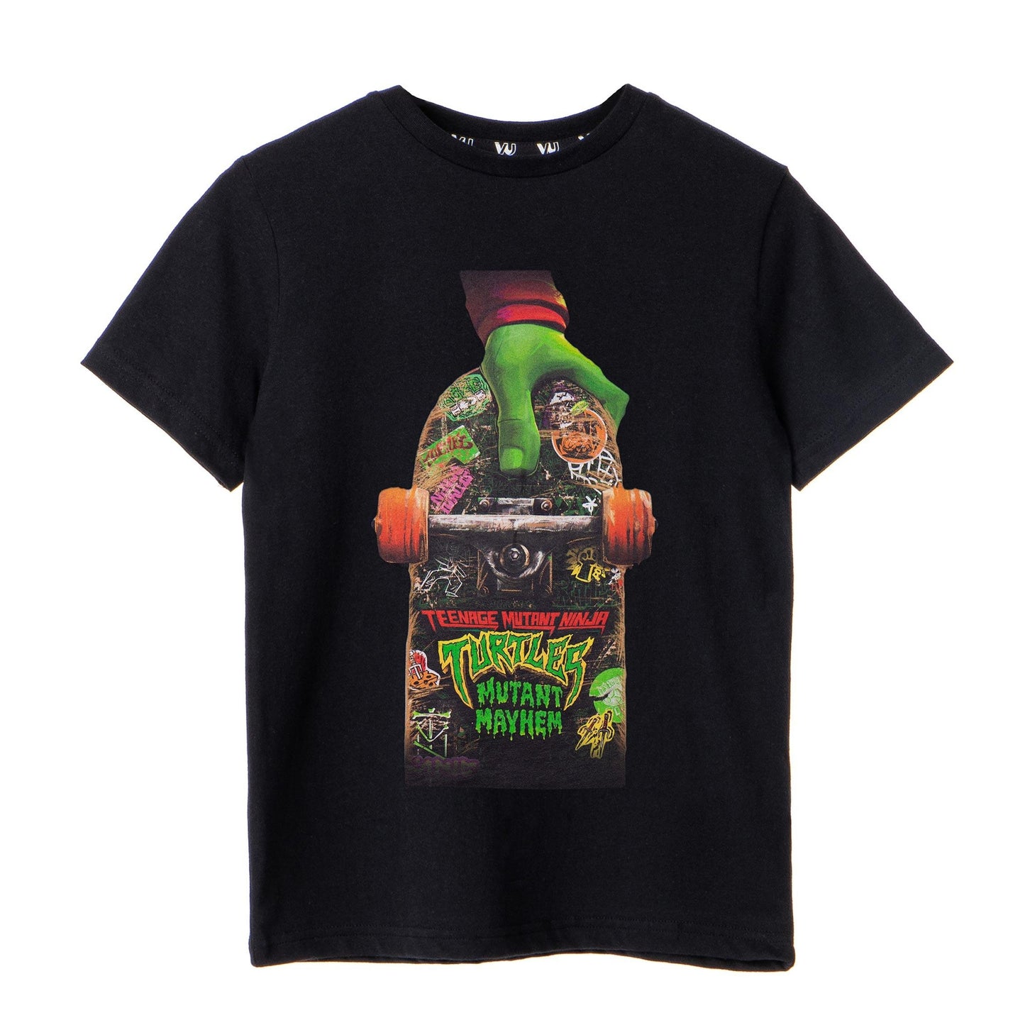Black - Front - Teenage Mutant Ninja Turtles: Mutant Mayhem Boys Skateboard T-Shirt