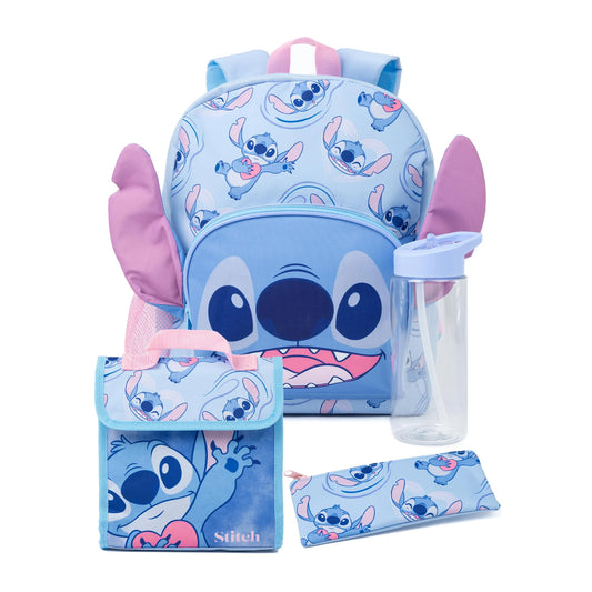 Blue - Front - Lilo & Stitch Childrens-Kids 3D Ears Backpack (Pack of 4)