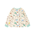 Off White-Sea Green-Brown - Back - The Gruffalo Childrens-Kids Embroidered Pyjama Set