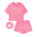 Pink - Front - Barbie Girls All-Over Print Short Pyjama Set