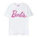 White - Front - Barbie Womens-Ladies Classic Logo T-Shirt