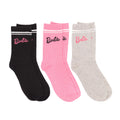 Pink-Grey-Black - Front - Barbie Womens-Ladies Socks (Pack of 3)