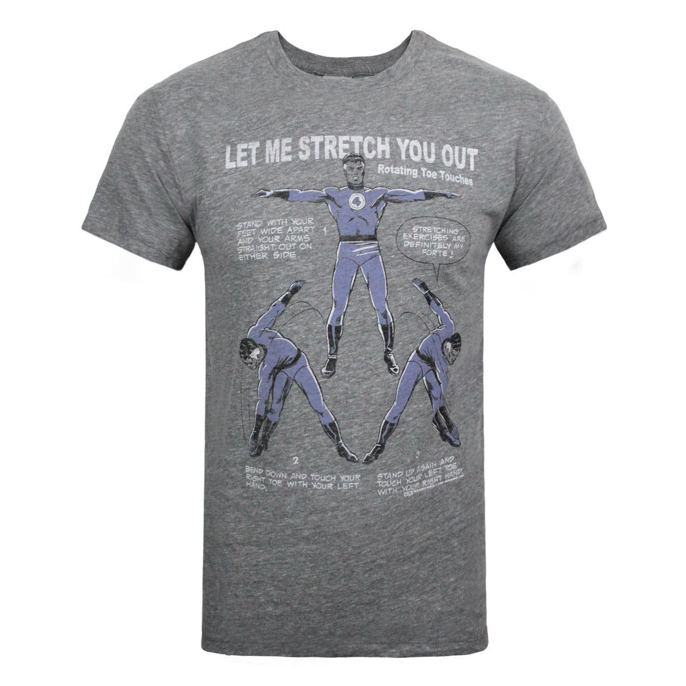 Grey - Front - Junk Food Mens Mr Fantastic Stretch T-Shirt