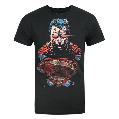 Black - Front - Jack Of All Trades Mens Man Of Steel Heat Vision Superman T-Shirt