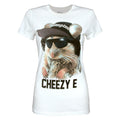 White - Front - Goodie Two Sleeves Womens-Ladies Cheezy E T-Shirt