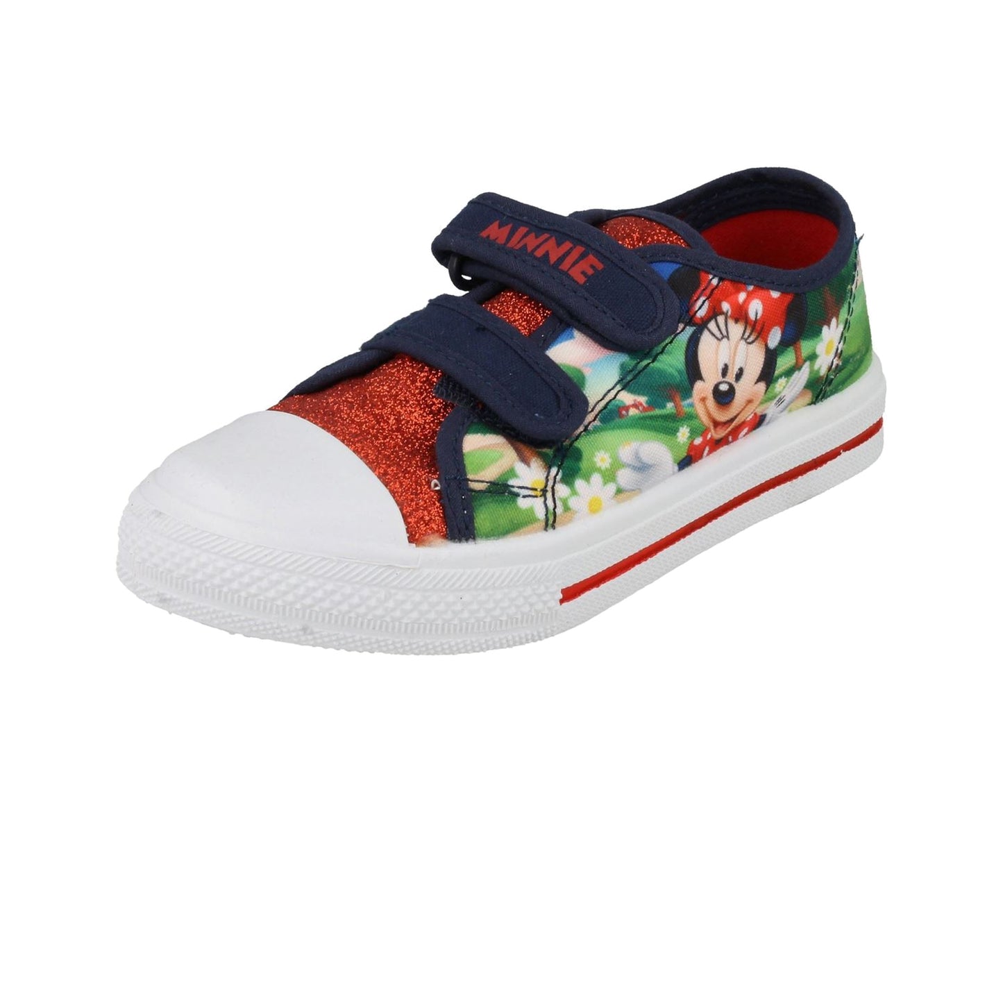 Navy-White-Red - Back - Disney Girls Minnie Mouse Trainers