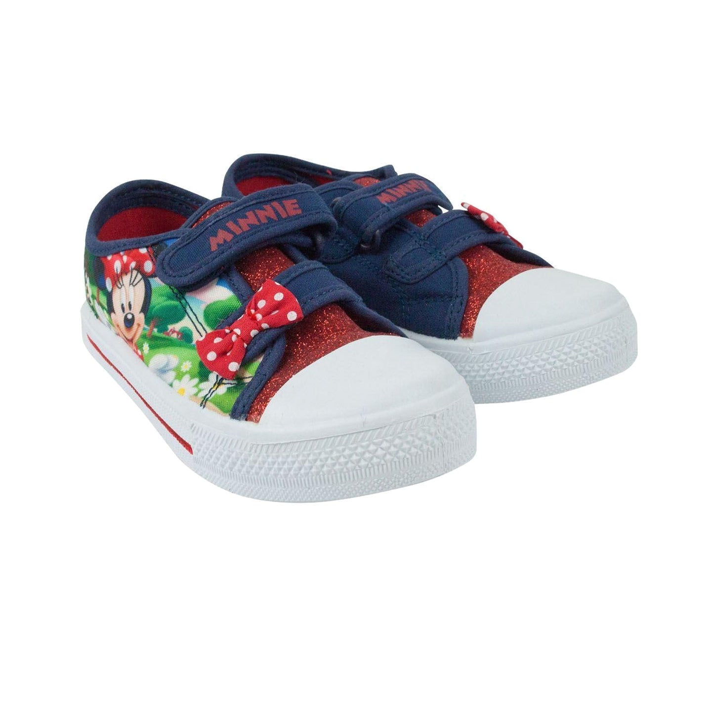 Navy-White-Red - Front - Disney Girls Minnie Mouse Trainers