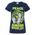 Blue - Front - Rick And Morty Womens-Ladies Peace Among Worlds T-Shirt