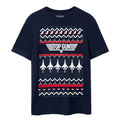 Navy - Front - Top Gun Mens Fair Isle Christmas T-Shirt