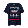 Navy - Front - Top Gun Mens Fair Isle Christmas T-Shirt