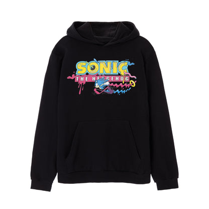 Black - Front - Sonic The Hedgehog Mens Psychedelic Logo Hoodie