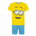 Yellow-Blue - Front - Despicable Me Childrens-Kids Minions Face Short Pyjama Set