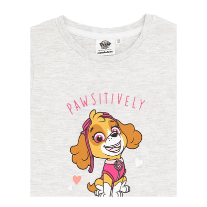 Grey - Side - Paw Patrol Girls Pawsome Long-Sleeved T-Shirt