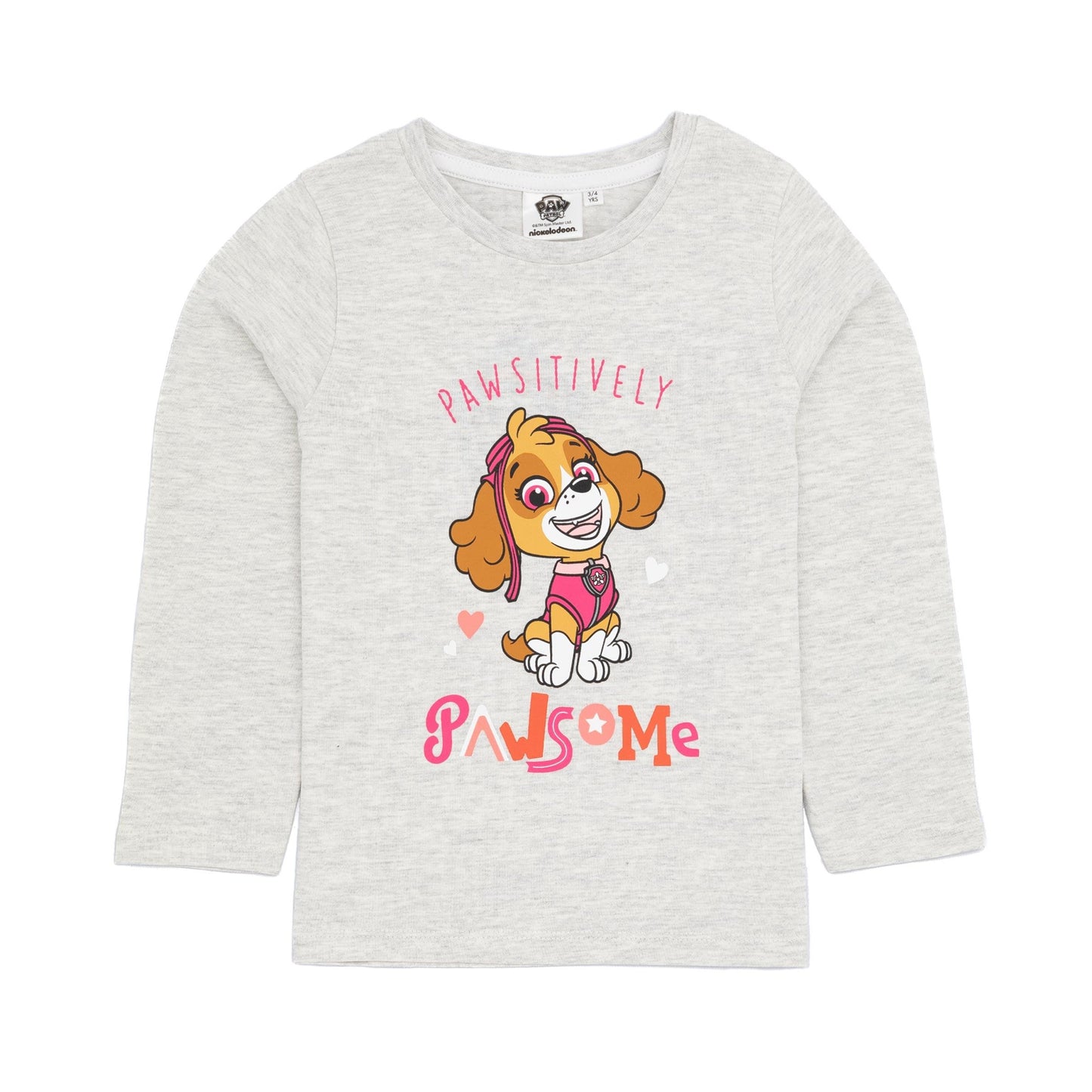 Grey - Front - Paw Patrol Girls Pawsome Long-Sleeved T-Shirt