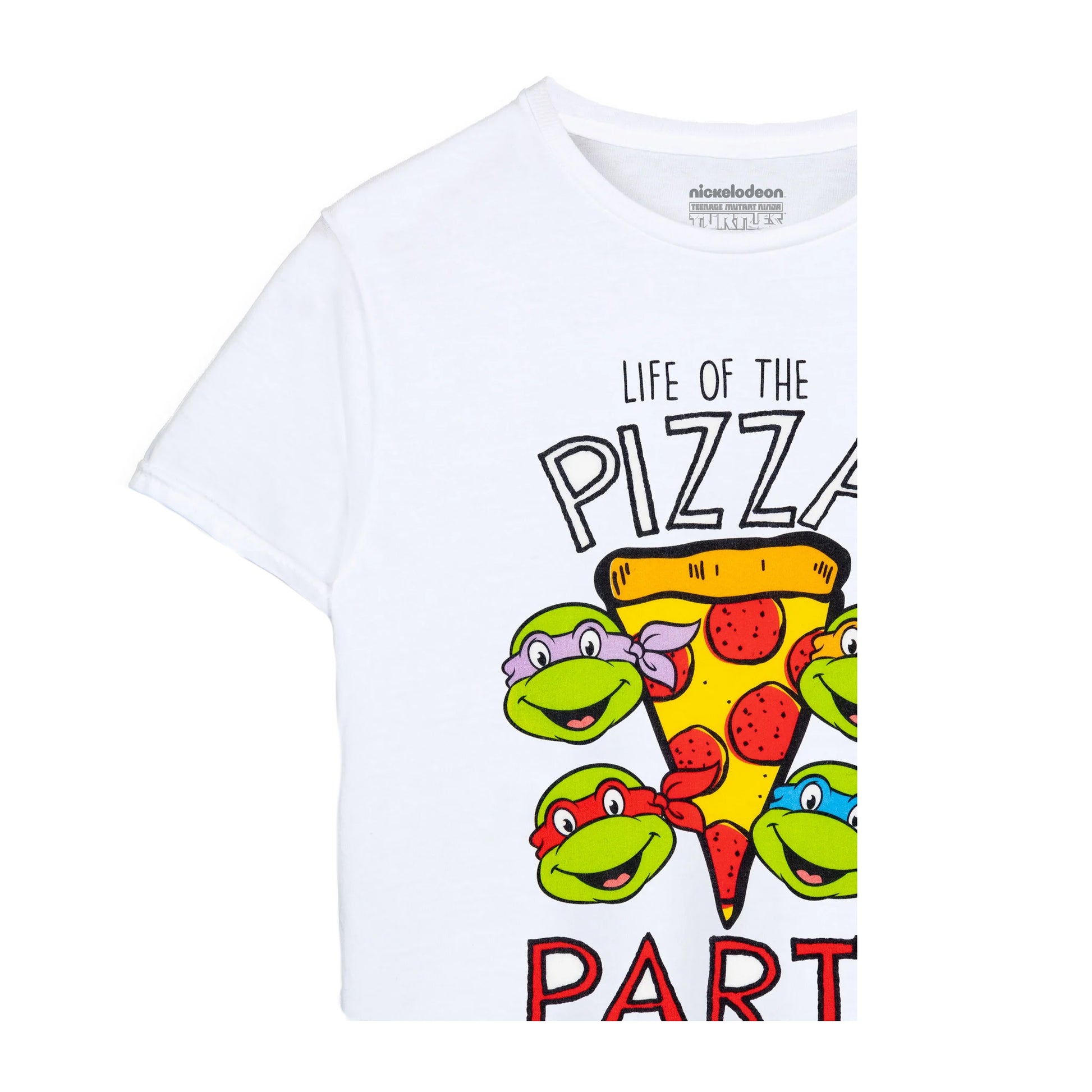 White - Side - Teenage Mutant Ninja Turtles Boys Life Of The Pizza Party T-Shirt