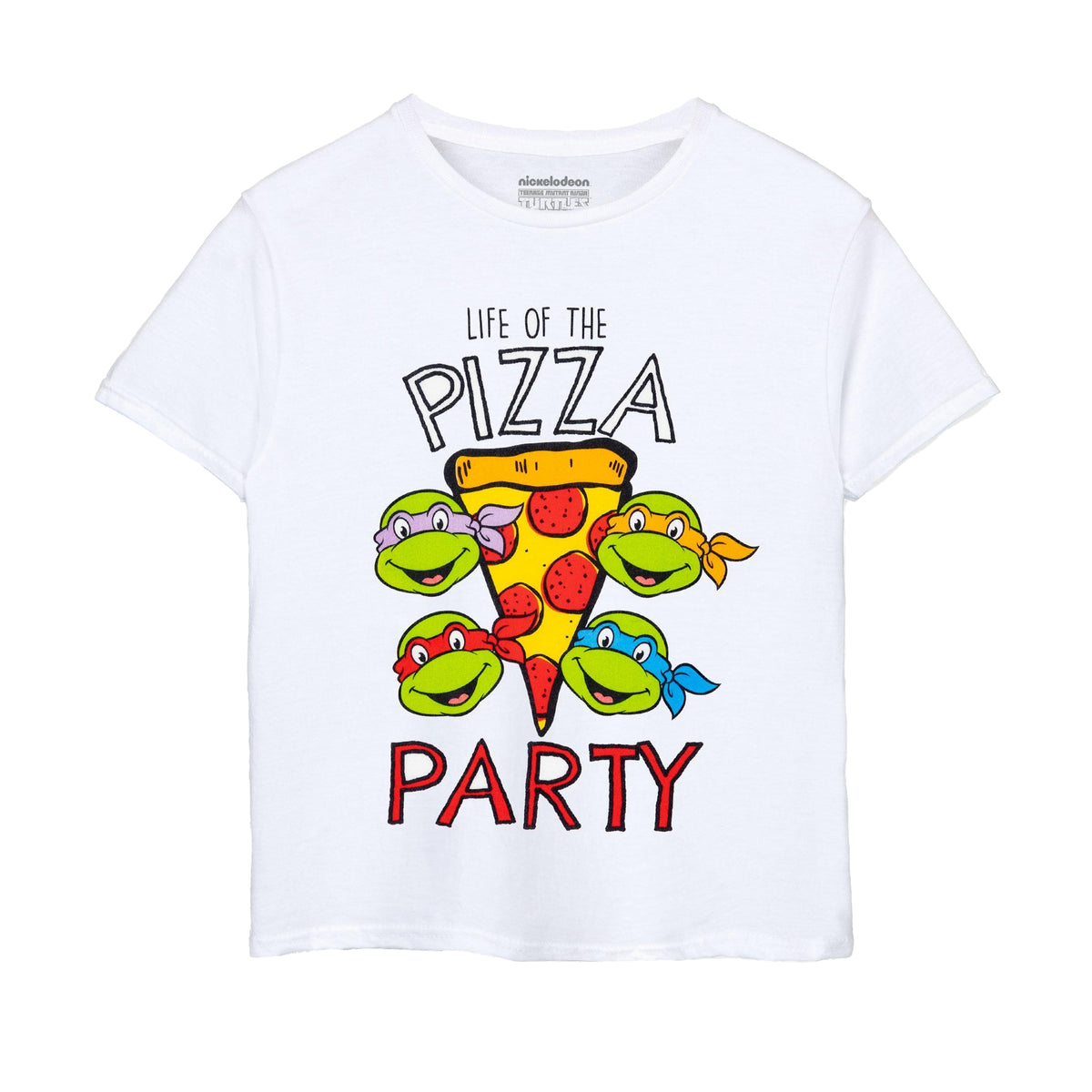 White - Front - Teenage Mutant Ninja Turtles Boys Life Of The Pizza Party T-Shirt