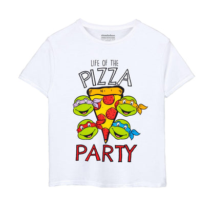 White - Front - Teenage Mutant Ninja Turtles Boys Life Of The Pizza Party T-Shirt