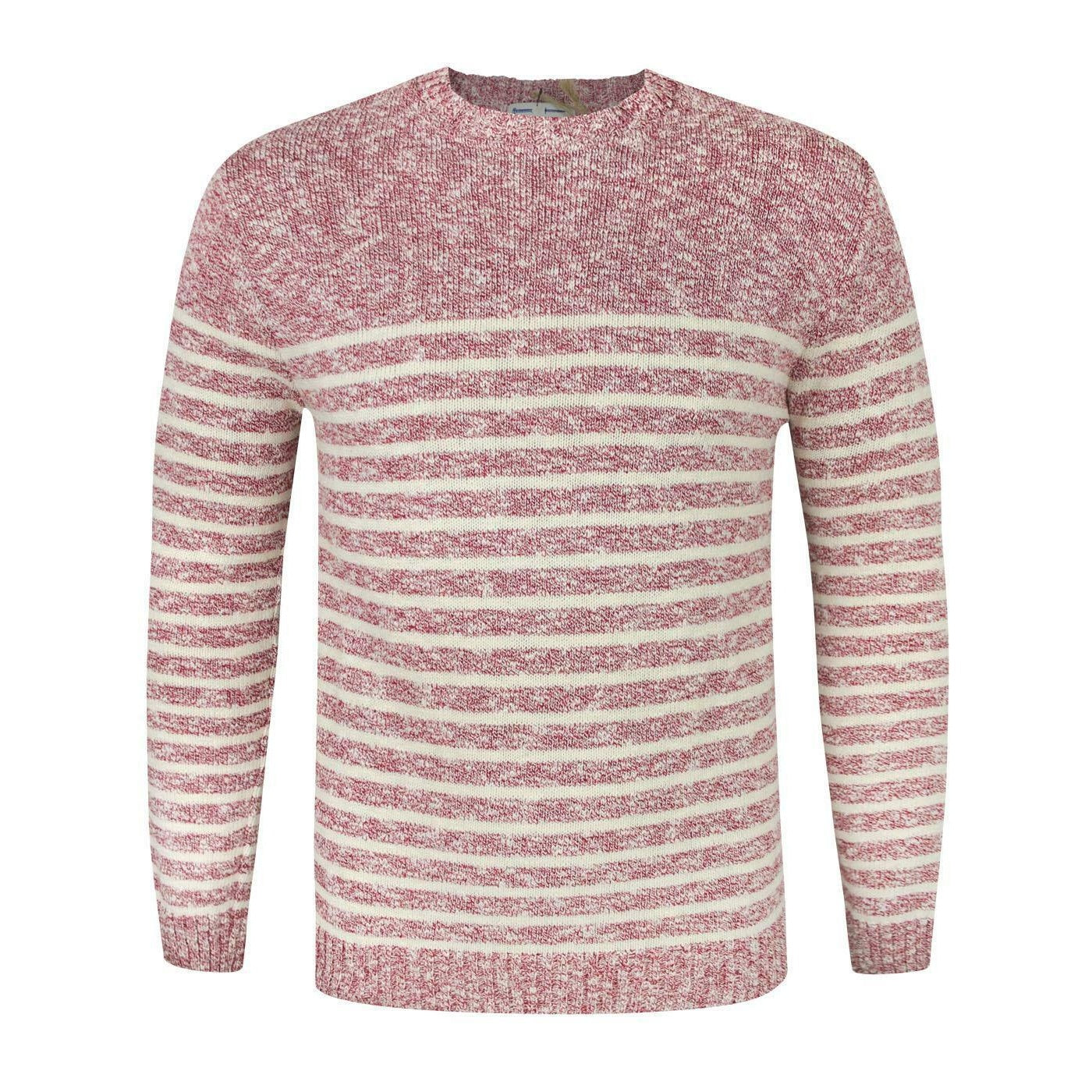 Red - Front - Common Sons Unisex Adult Striped Knitted Jumper