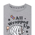 Grey - Back - Pusheen Womens-Ladies All Wrapped Up Halloween T-Shirt