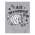 Grey - Side - Pusheen Womens-Ladies All Wrapped Up Halloween T-Shirt