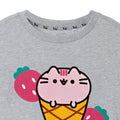 Grey Marl - Side - Pusheen Womens-Ladies Ice Cream Short-Sleeved T-Shirt