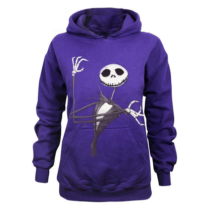 Purple - Front - The Nightmare Before Christmas Womens-Ladies Jack Skellington Hoodie