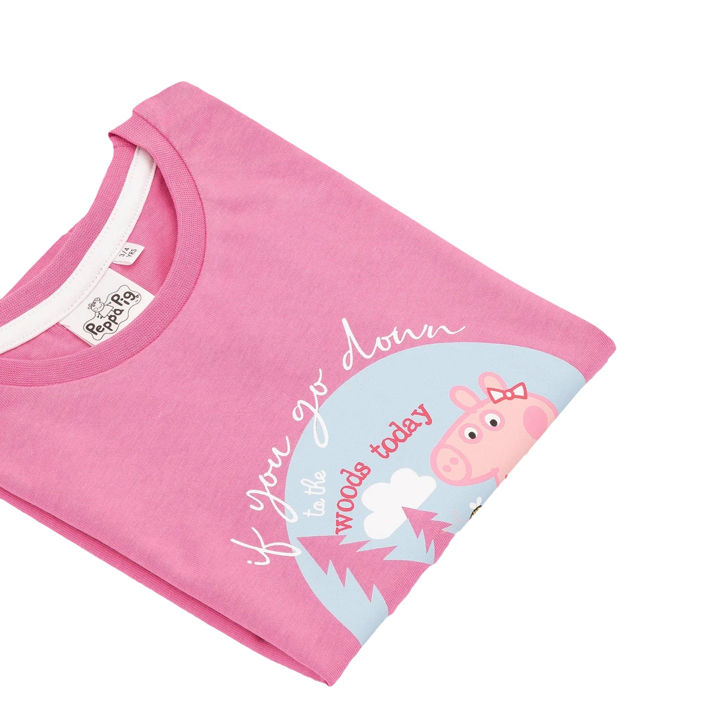 Pink - Side - Peppa Pig Girls Teddy Long-Sleeved T-Shirt