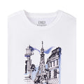 White - Back - Emily In Paris Womens-Ladies Sketchy Cityscape Short-Sleeved T-Shirt