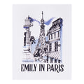 White - Side - Emily In Paris Womens-Ladies Sketchy Cityscape Short-Sleeved T-Shirt
