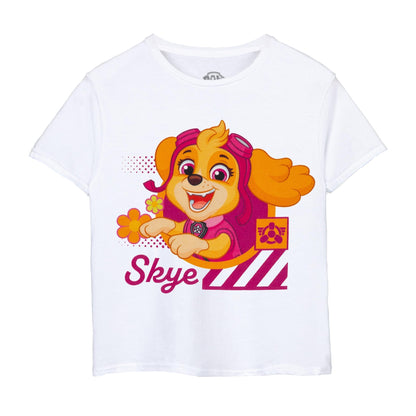 White - Front - Paw Patrol Girls Skye T-Shirt